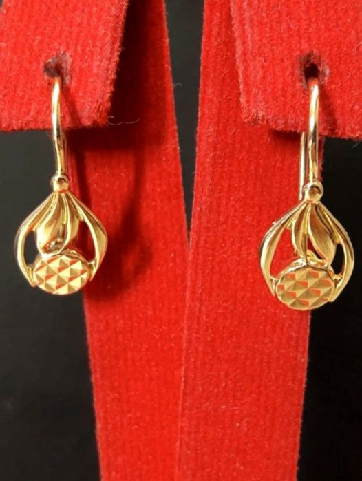 Золотые серьги 583 пробы Ананасики