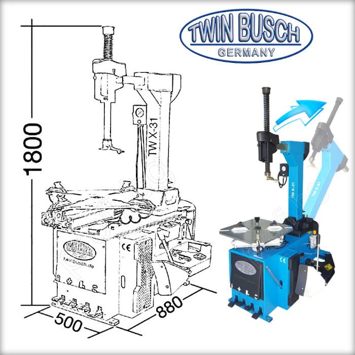 Демонтаж монтаж машина за гуми 26″ автоматична TWIN BUSCH GERMANY