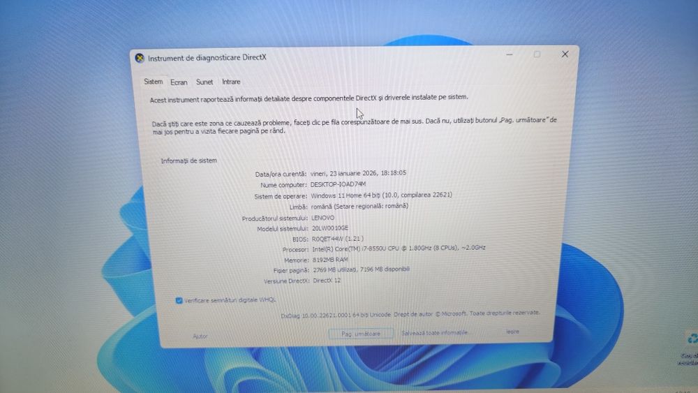 Lenovo Thinkpad L580 / i7-8550U/ RAM 8 GB / ssd 128 GB