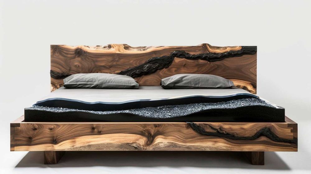 Дизайнерска спалня от масивна дървесина по поръчка