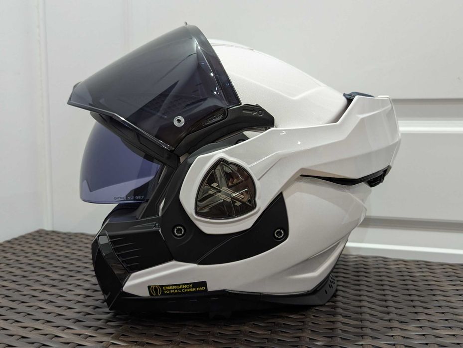 Casca moto LS2 Advant X, marime M, XL si XXL (alb si negru matt) - flip-back, cu 2 viziere