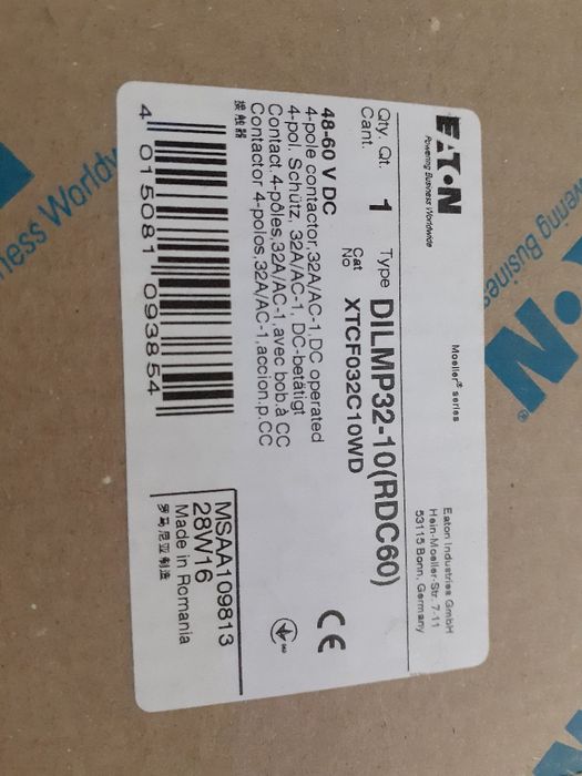 Contactor Eaton DILM 32-10 RDC 60 automatizare fotovoltaice