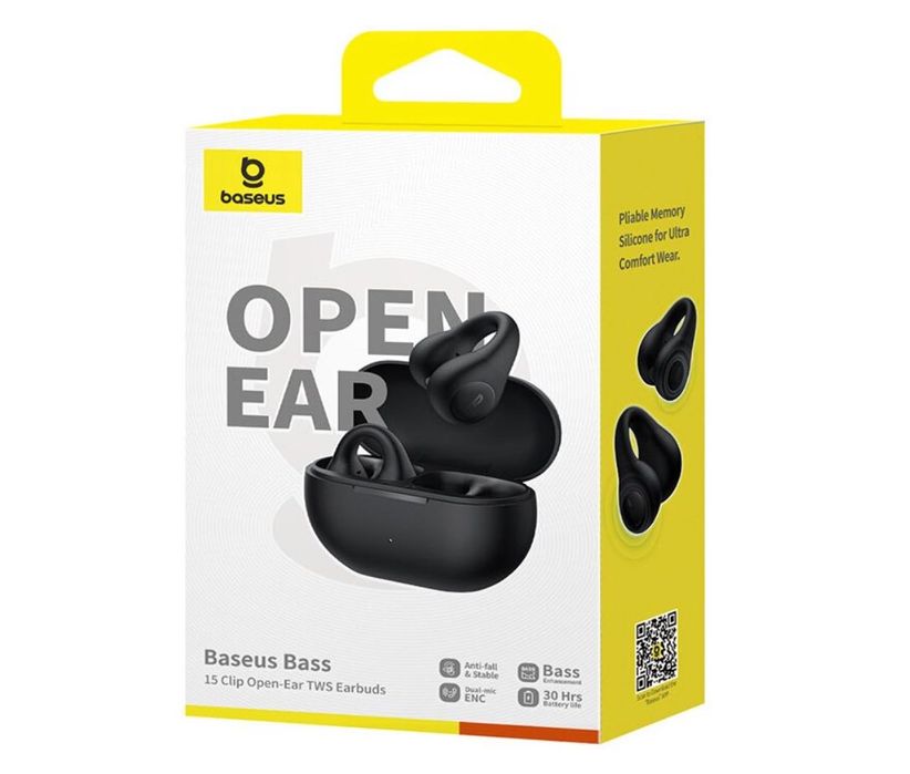 Casti Baseus Bass 15 Clip Open-Ear TWS Negru