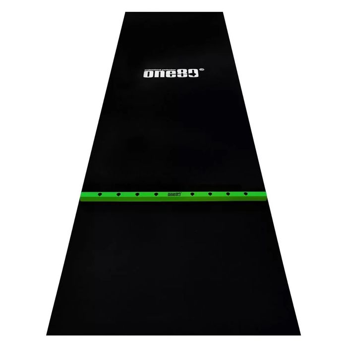 Covor darts ONE80, linie de start din lemn, latime 90CM, negru verde