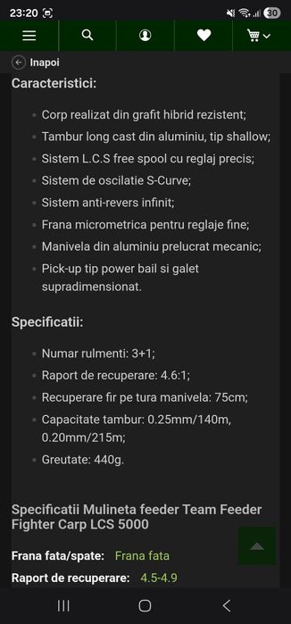 Vand mulineta Team Feeder Carp Fighter LCS 5000