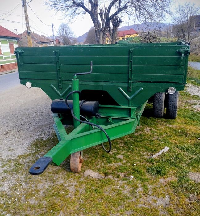 Remorca tractor agricola 6t ax dublu basculabila 3 parti frane recent adusa