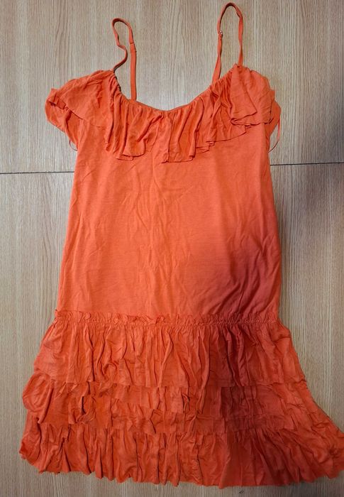 Rochie BSB nouă culoarea portocaliu 100% vâscoză mărimea M-L