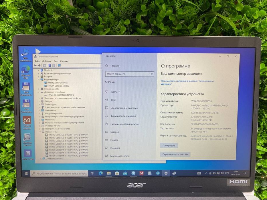 Acer core i5-1035G1 8/512SSD videokartasi 2ta MX330-2GB