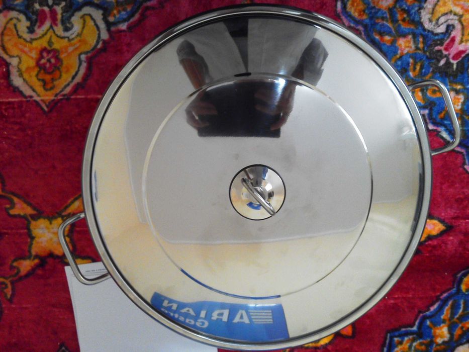 Cratita cu fund dublu capac Inox-15,5L