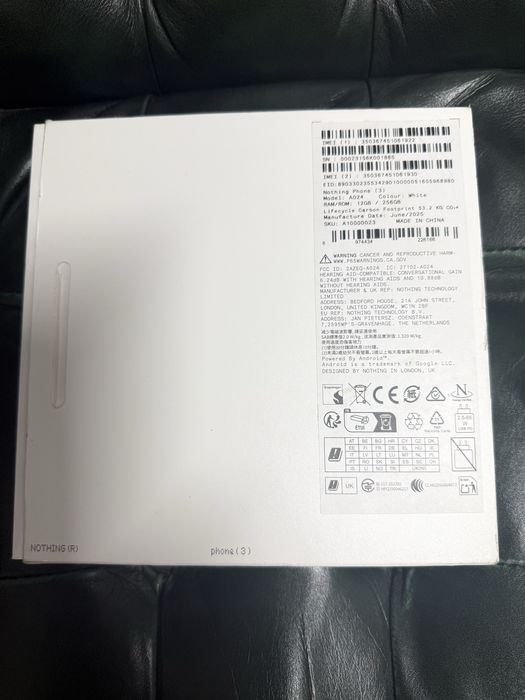 Nothing Phone 3 /white/12/256 GB. (Nou).