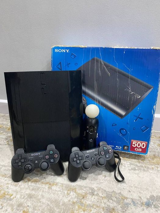 PS3 Super Slim 500GB + HEN + 2 джойстика