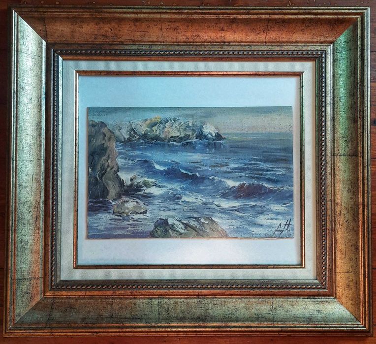 Стара картина Море на худ.Димо Николов1898-1984