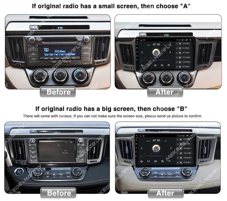 Navigatie Android 14 TOYOTA RAV 4 1/8 Gb Waze CarPlay + CAMERA
