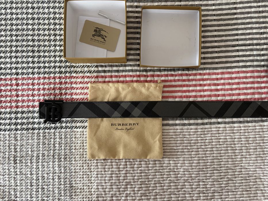 Мъжки Колан Естествена Кожа Burberry