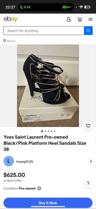 Роскошни обувки Yves Saint Laurent (оригинал)