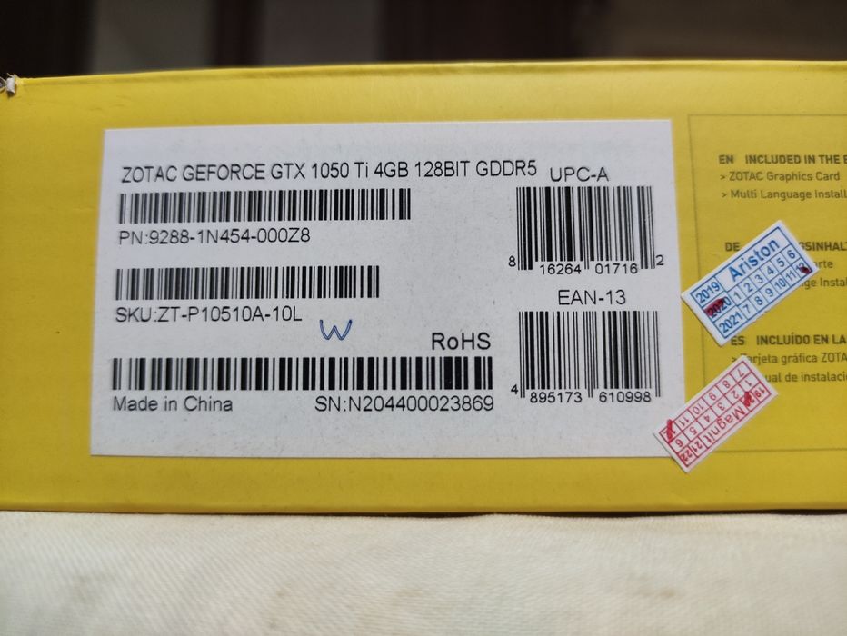 Видеокарта GTX 1050 Ti 4 ГБ Gddr5