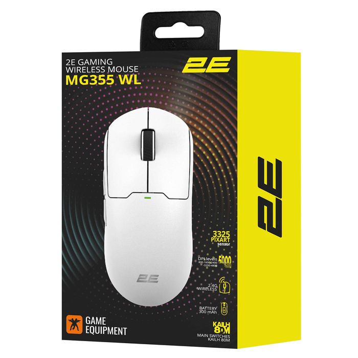 }Мышь беспроводная 2E GAMING MG355 WL, белый / 2E-MG355UWT-WL