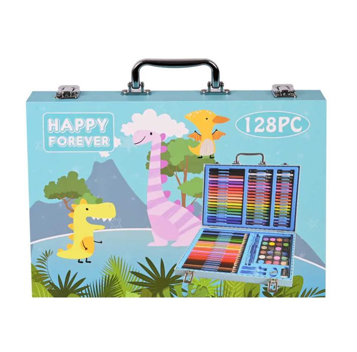 Дигитално куфарче 128 части за рисуване с метална дръжка и закопчалки