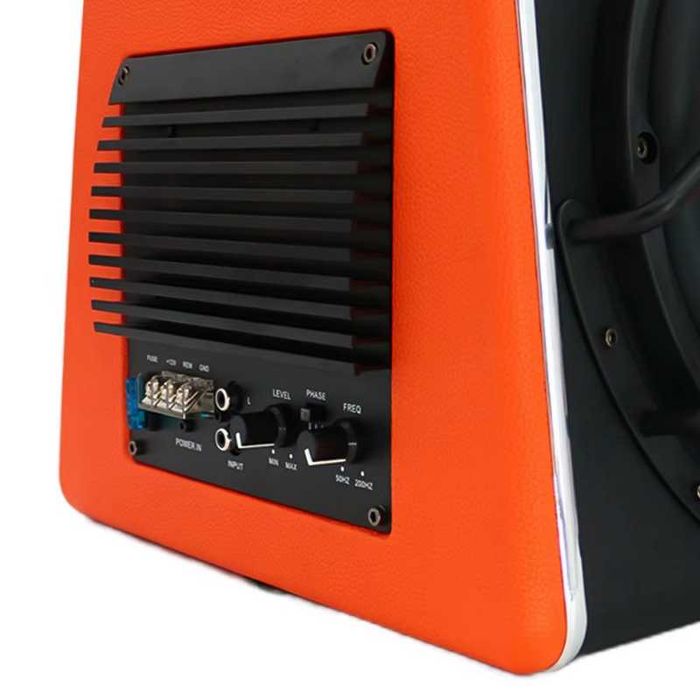 Бас каса 3800W за кола - субуфер с 10” високоговорител и интегриран усилвател + окабеляване