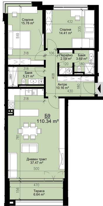 3-стаен в Варна-Бриз площ 126  кв.м