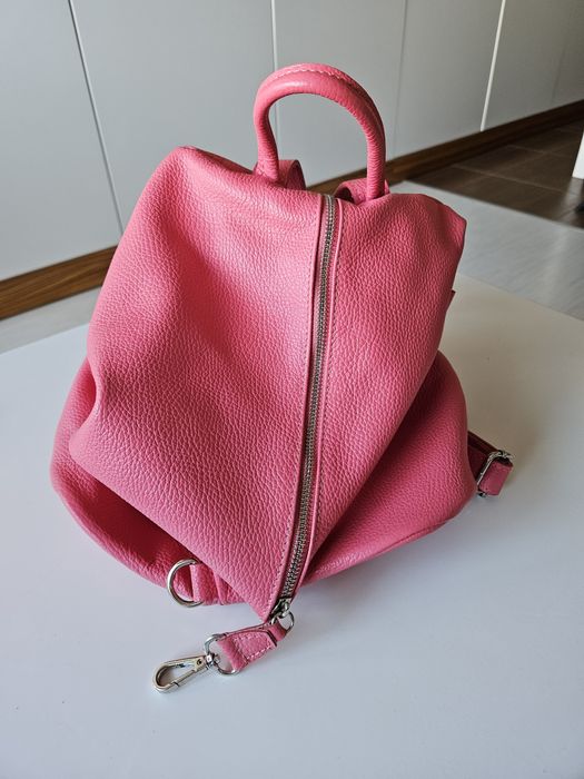 Италианска естествена кожена елегантна раница топ качество