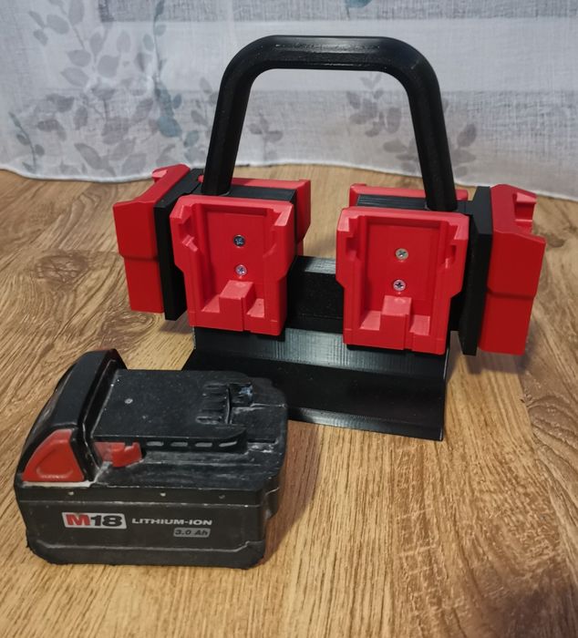 Geanta / Suport Transport Acumulatori Milwaukee M18, Bosch 18V Makita
