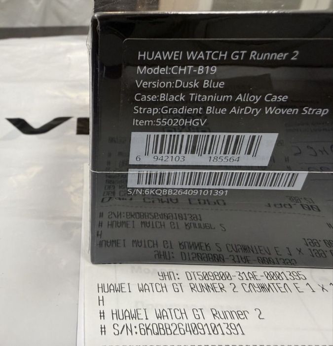 ЗАПЕЧАТАН 43mm Huawei watch GT Runner Гаранция Vivacom 2028 Blue
