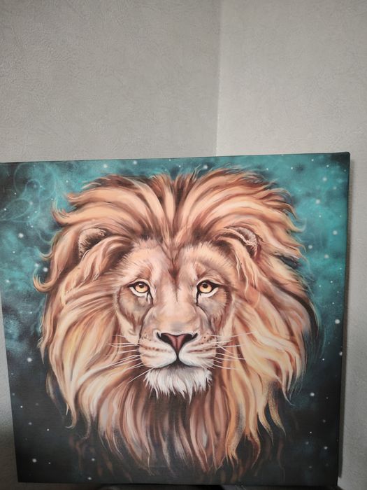 Продам картину льва  50×50см