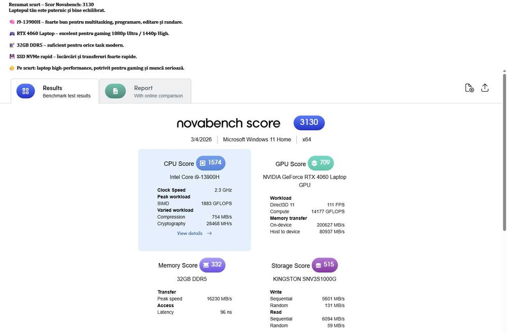 Laptop Acer Nitro ANV15-51 i9-13900H RTX 4060 8GB 32GBRAM 165HzFull HD