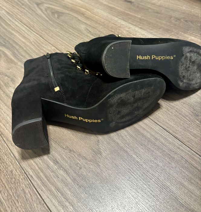 Botine Hush Puppies din piele întoarsă neagră, 37, deosebite