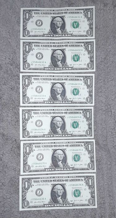 1 долар / 6 броя / Поредни номера