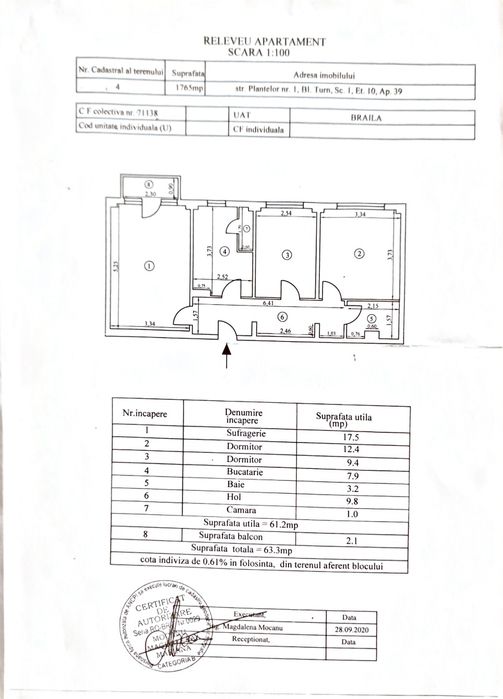 Vand apartament 3 camere
