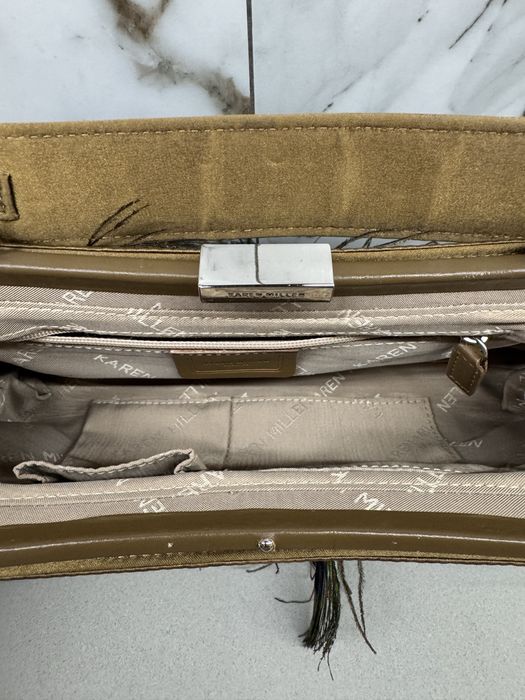 Клъч Karen Millen с паунови пера