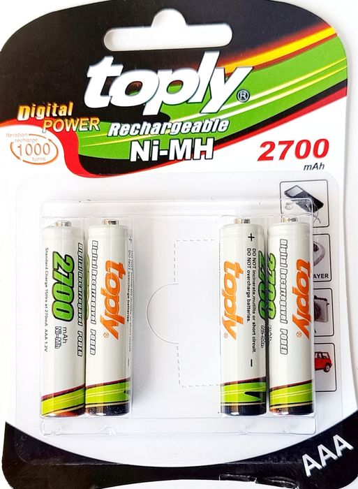Акумулаторна батерия АА 4700 mah TOPLY и ААА 2700 mah