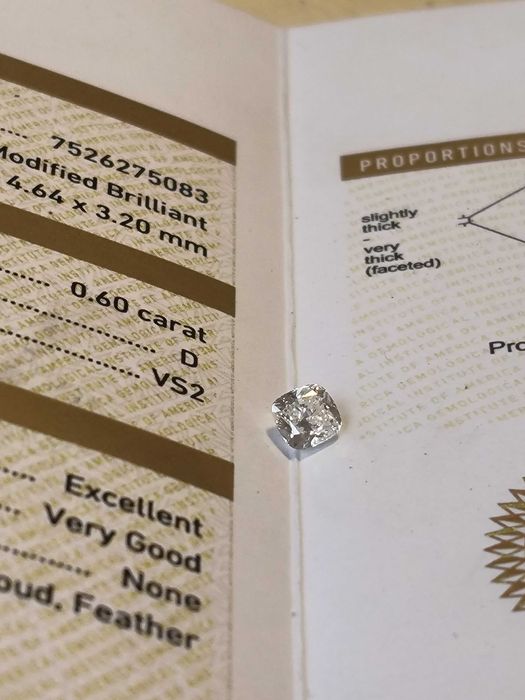 ДИАМАНТ ЗА ГОДЕЖЕН ПРЪСТЕН 0.60ct | GIA Сертификат | Цвят D (Най-висок клас)