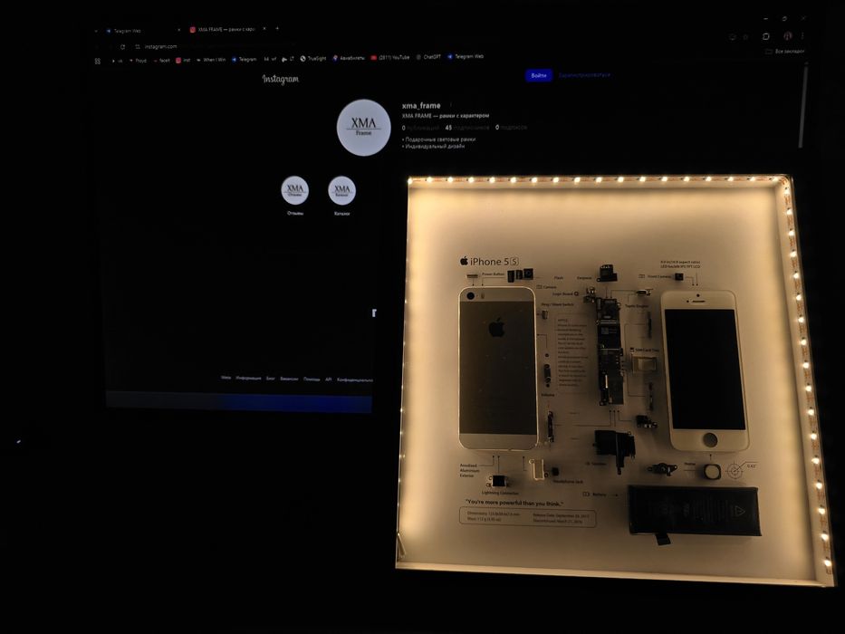 iphone 5s в рамке, ручная работа