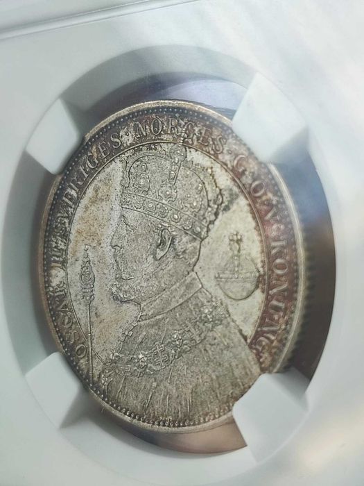 2 крони 1897 г. Швеция, NGC MS 64 (сребро)