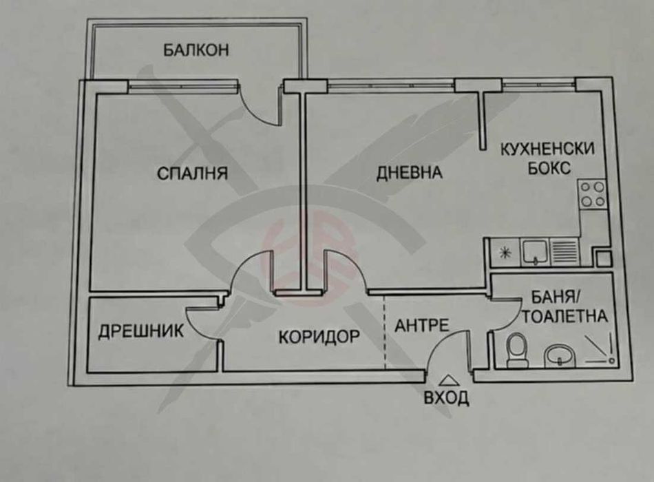 Двустаен апартамент в района на Окръжна болница- 97397