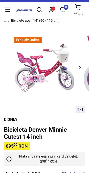 Bicicleta Denver Minnie Cutest 14 inch