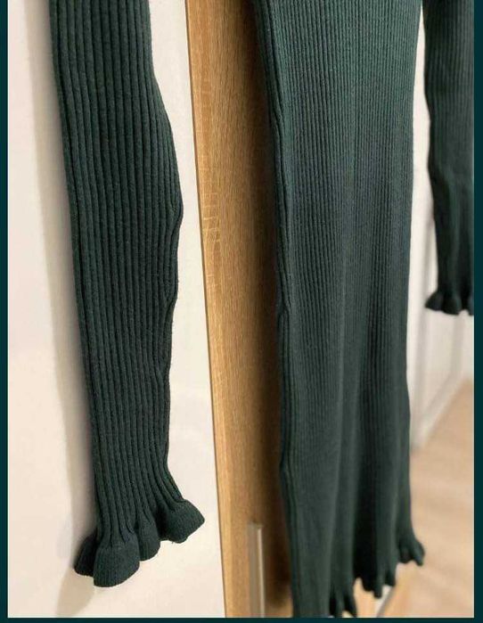 дамска рокля  рипс  тъмно зелено