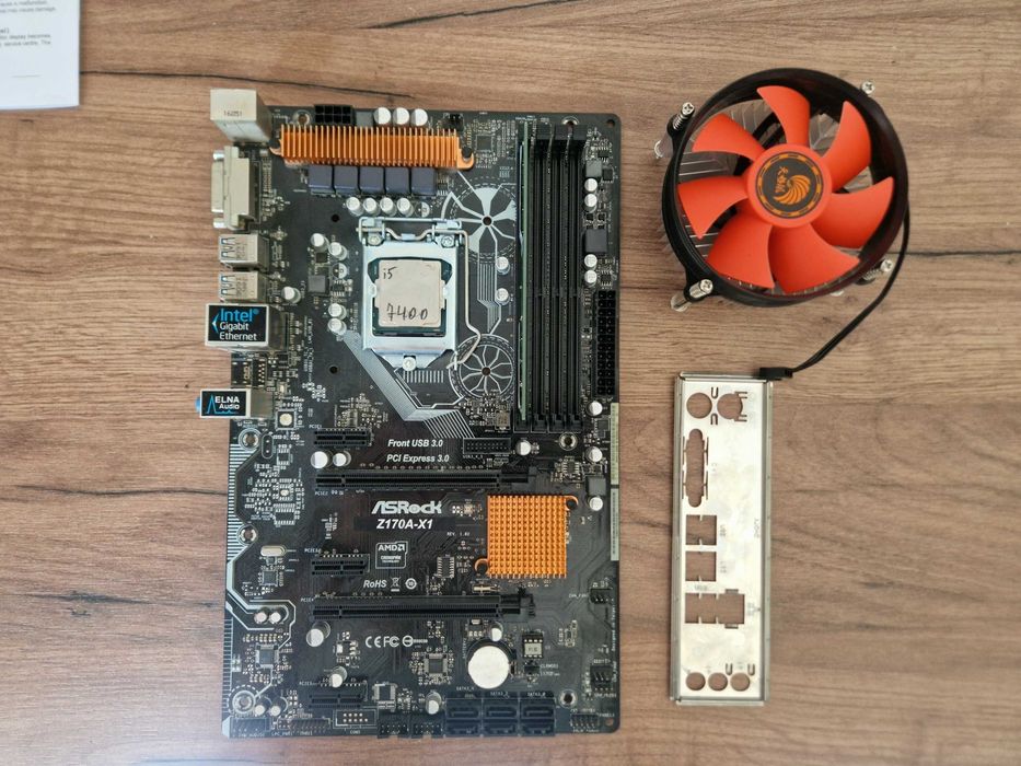 Игровой комплект ASRock Z170A + Intel Core i5-7400 + 4GB DDR4 + Кулер