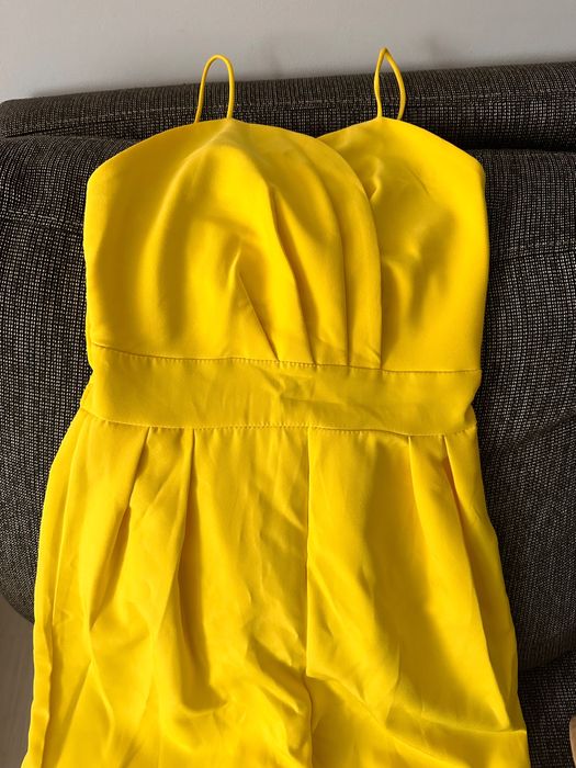 Жълт Гащеризон с тънки презрамки