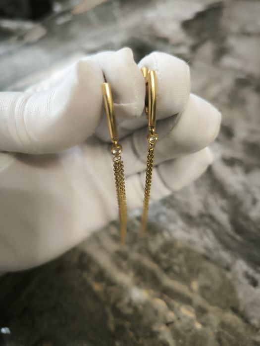 Золотые серьги - цепи