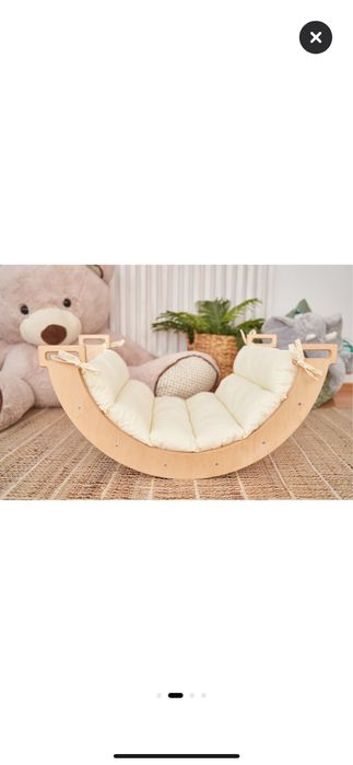 Дървена люлка монтесори с матрак