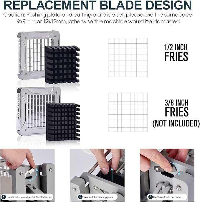 Taietor Profesional de Cartofi prajiti, Sopito,  Lama de 9 mm