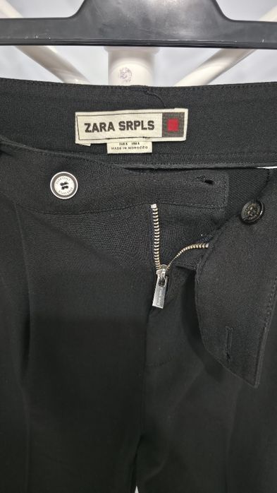 Pantaloni eleganti, croiala conica, din colecția Zara SRPLS, negri, S