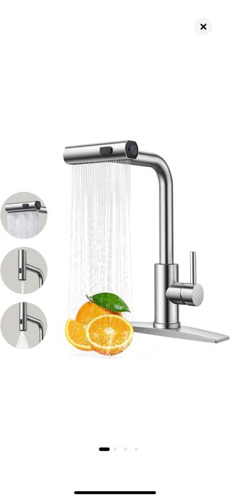 Baterie Chiuveta Bucatarie Flexibila, Cap Retractabil, Functii multipl