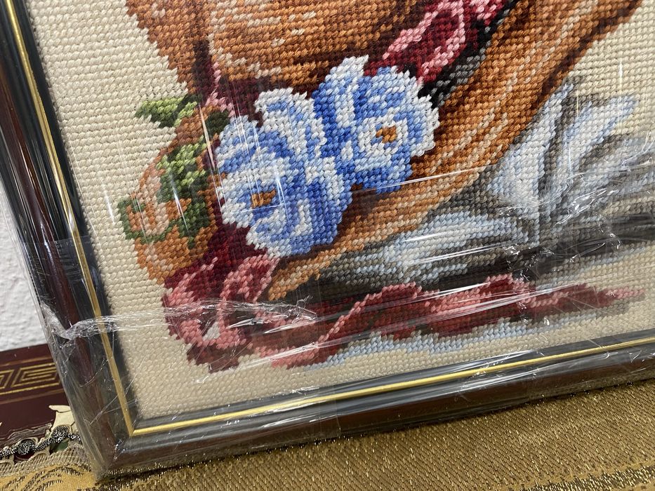 Ръчно изработен гоблен с памучни конци флорален мотив