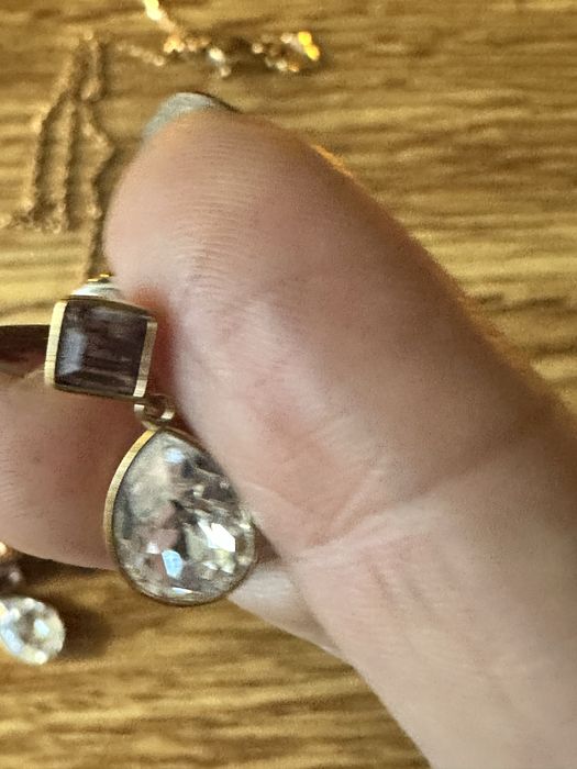 Комплект обици и колие Swarovski с розови кристали Swarov