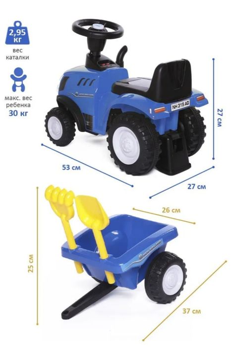 Пушкар каталка New Holland, синний трактор.